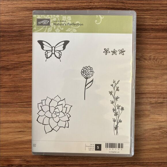 Stampin Up Natures Perfection Stamp Set Flowers Butterfly Retired #139100 - Picture 1 of 2